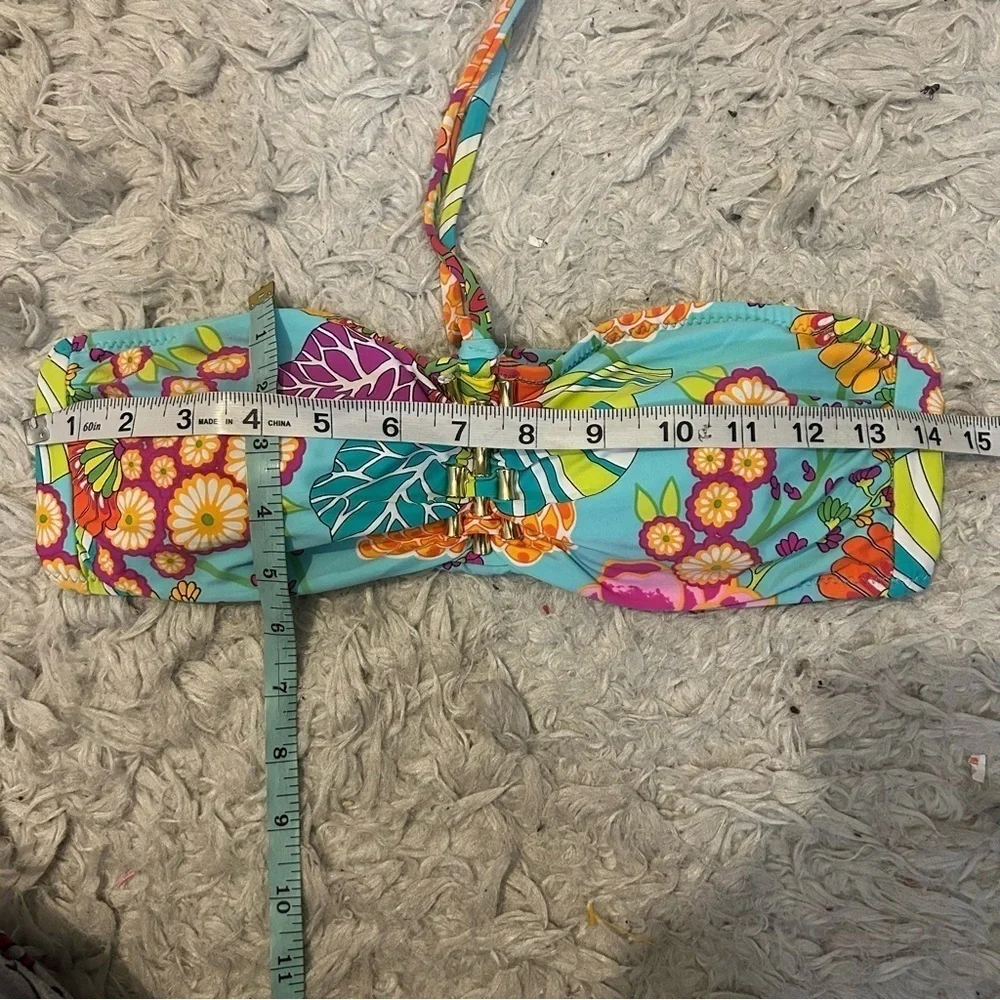 Trina Turk Colorful Floral Print Bikini Top